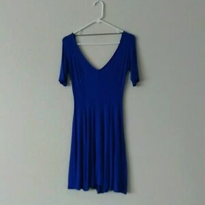 Blue V-Neck Dress